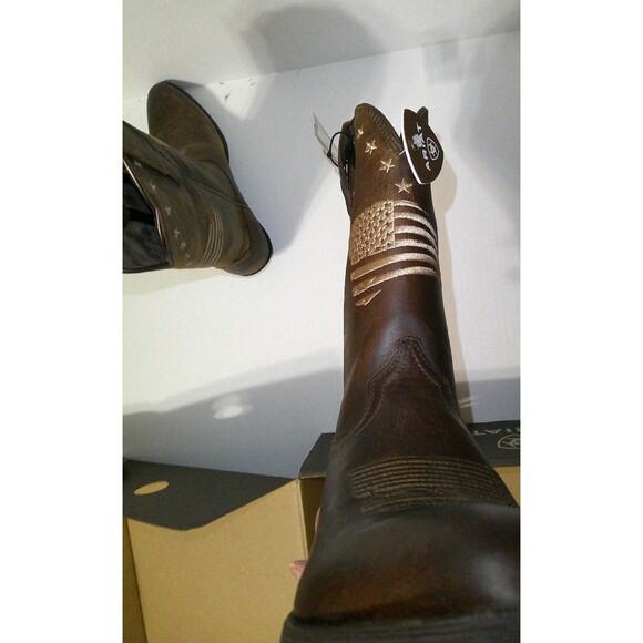 New NWT NIB Womens 7 Ariat Boot Western Distressed Heritage Liberty Leather Brow - Picture 4 of 11